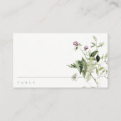 クロスエレガントパープルワイルドフラワーフローラバプテスマ プレイスカード (裏面)