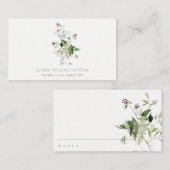 クロスエレガントパープルワイルドフラワーフローラバプテスマ プレイスカード (正面/裏面)