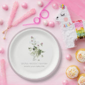 クロスエレガントパープルワイルドフラワーフローラバプテスマ ペーパープレート (パーティー)