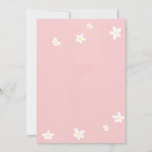 クロスエレガントピモダンンクデイジー宗教洗礼 招待状 (裏面)