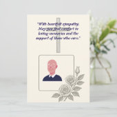 クロスエレガントフレームとフォトフレーム付き弔意カード シーズンカード (スタンド正面)