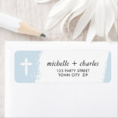 クロスエレガントブスタイリッシュラシ男の赤ちゃん青 ラベル (インサイチュ)