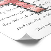 クロスエレガント赤面ピンク聖なる書物、 経典詩 ポスター (角)