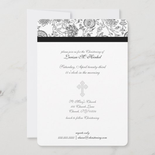 クロスエレガント《キリスト教》洗礼式や命名式招待状 招待状 (正面)