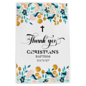 クロスエレガント・ブルー・バプテスマ ミディアムペーパーバッグ (正面)