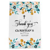 クロスエレガント・ブルー・バプテスマ ミディアムペーパーバッグ (裏面)