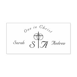 クロスエレガント&リングや輪ズ結婚モノグラム セルフインキングスタンプ