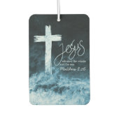 クロスオンウォーターダークブルーバイブル聖なる書物、 経典 カーエアーフレッシュナー (正面)