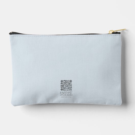 クロスオンウォーターダークブルー聖なる書物、 経典 パーソナライズされた アクセサリーポーチ (裏面)