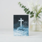 クロスオンウォーター濃い青ブックマークバイブル聖なる書物、 経典 アドバイスカード (スタンド正面)