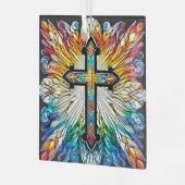 クロスオンファイアステンドグラスデザインサンキャッチャー ガラスオーナメント (正面左)