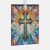 クロスオンファイアステンドグラスデザインサンキャッチャー ガラスオーナメント (正面右)