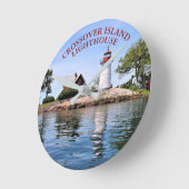 クロスオーバーアイランドライトハウス、ニューヨーククロック ラウンド壁時計 (傾斜)