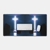 クロスオーバーウォーター夕べサンセット芸術的写真 デスクマット (キーボード&マウス)