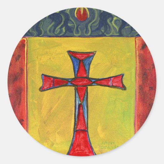 クロスオーバースネーク中世スタイルクロスデザイン ラウンドシール (正面)