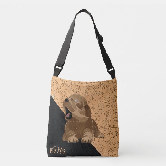 クロスオーバーバッグ子犬の愛 クロスボディバッグ (正面)