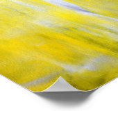 「クロスオーバー」グレーと黄色の抽象芸術アート ポスター (角)