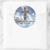 クロスカスタムステッカー付きバプテ感動的ィス ラウンドシール (バッグ)