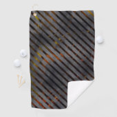 クロスカットストライプの灰色のリボン？金ゴールド赤 ゴルフタオル (インサイチュ)