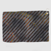 クロスカットストライプの灰色のリボン？金ゴールド赤 ゴルフタオル (横)