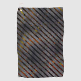 クロスカットストライプの灰色のリボン？金ゴールド赤 ゴルフタオル