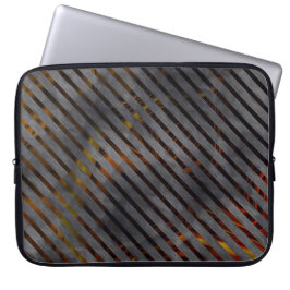 クロスカットストライプの灰色のリボン？金ゴールド赤 ラップトップスリーブ