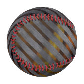 クロスカットストライプの灰色のリボン？金ゴールド赤 野球ボール (正面左)