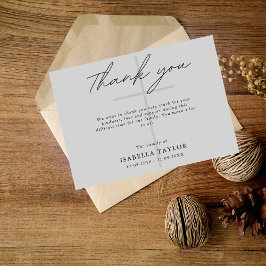 クロスカトリック葬儀記念グレイありがとう カード