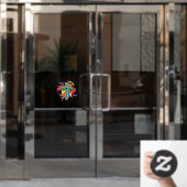 クロスカラフルウィンドウの固定 ウィンドウサイン (オフィスドア)