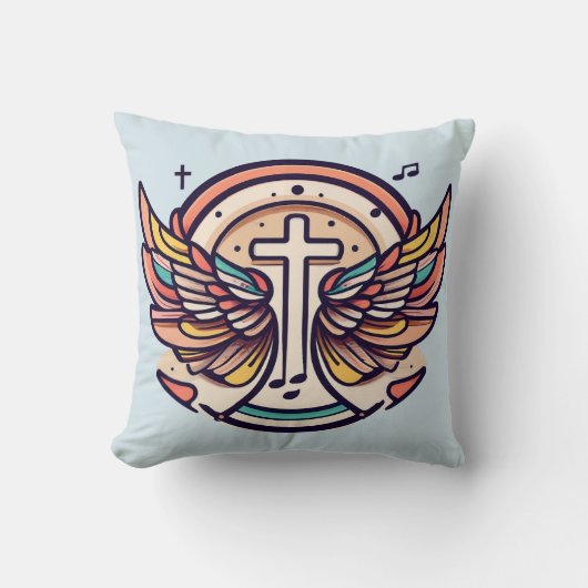 クロスカラフルガネルウィングスレジョイス クッション (正面)