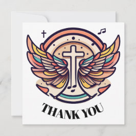 クロスカラフルガネルウィングスレジョイス サンキューカード