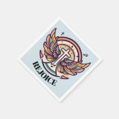 クロスカラフルガネルウィングスレジョイス スタンダードカクテルナプキン (角)