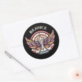 クロスカラフルガネルウィングスレジョイス ラウンドシール (封筒)