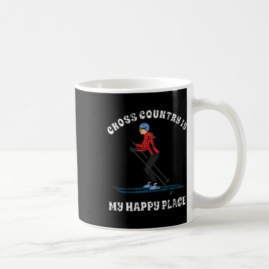 クロスカントリーが私の居心地の良い場所 スキーヤーTシャツ コーヒーマグカップ (右)
