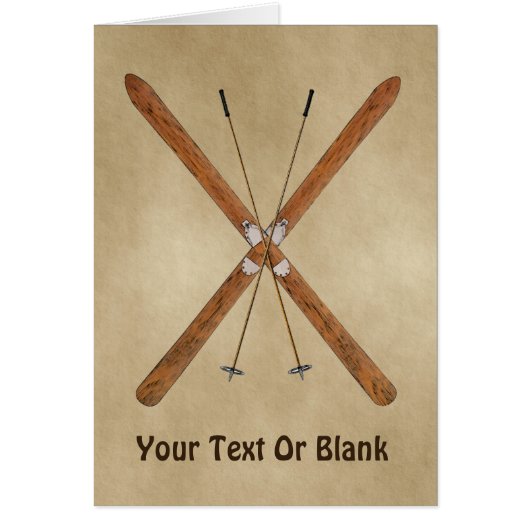 クロスカントリーのスキーとポール (正面)