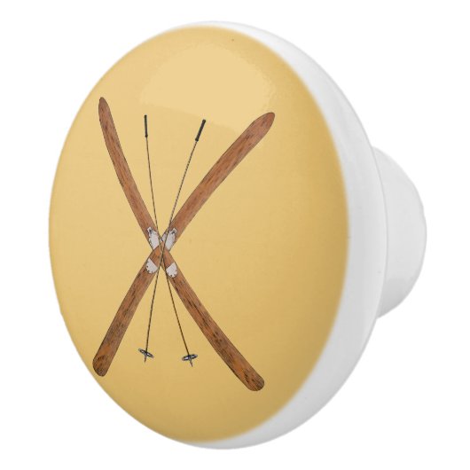 クロスカントリーのスキーとポール セラミックノブ (右)