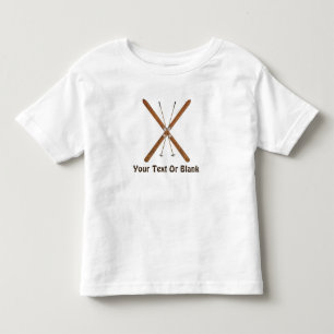 クロスカントリーのスキーとポール トドラーTシャツ