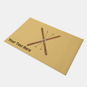 クロスカントリーのスキーとポール ドアマット (アングル)