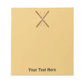 クロスカントリーのスキーとポール ノートパッド (正面)