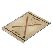 クロスカントリーのスキーとポール ノートブック (左側)