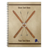 クロスカントリーのスキーとポール ノートブック (正面)