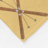 クロスカントリーのスキーとポール フリースブランケット (角)