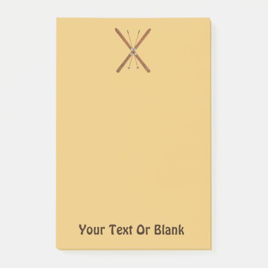 クロスカントリーのスキーとポール ポストイット (正面)