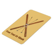 クロスカントリーのスキーとポール マグネット (左側)