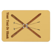 クロスカントリーのスキーとポール マグネット (横)