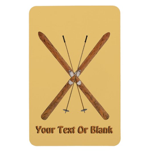 クロスカントリーのスキーとポール マグネット (縦)