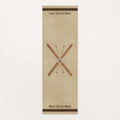 クロスカントリーのスキーとポール ヨガマット (正面)