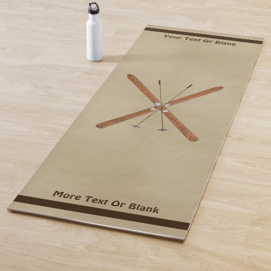 クロスカントリーのスキーとポール ヨガマット (インサイチュ)