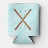 クロスカントリーのスキーとポール 缶クーラー (正面)