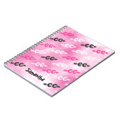 クロスカントリーシンボルのパーソナライズPINKノートブック ノートブック (左側)